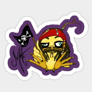 Grumpy Chicken Pirate Sticker